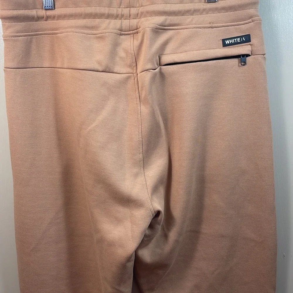 WHITETAG Mens Large Tan Jogger Sweatpants Casual‎ Activewear Zip Pockets